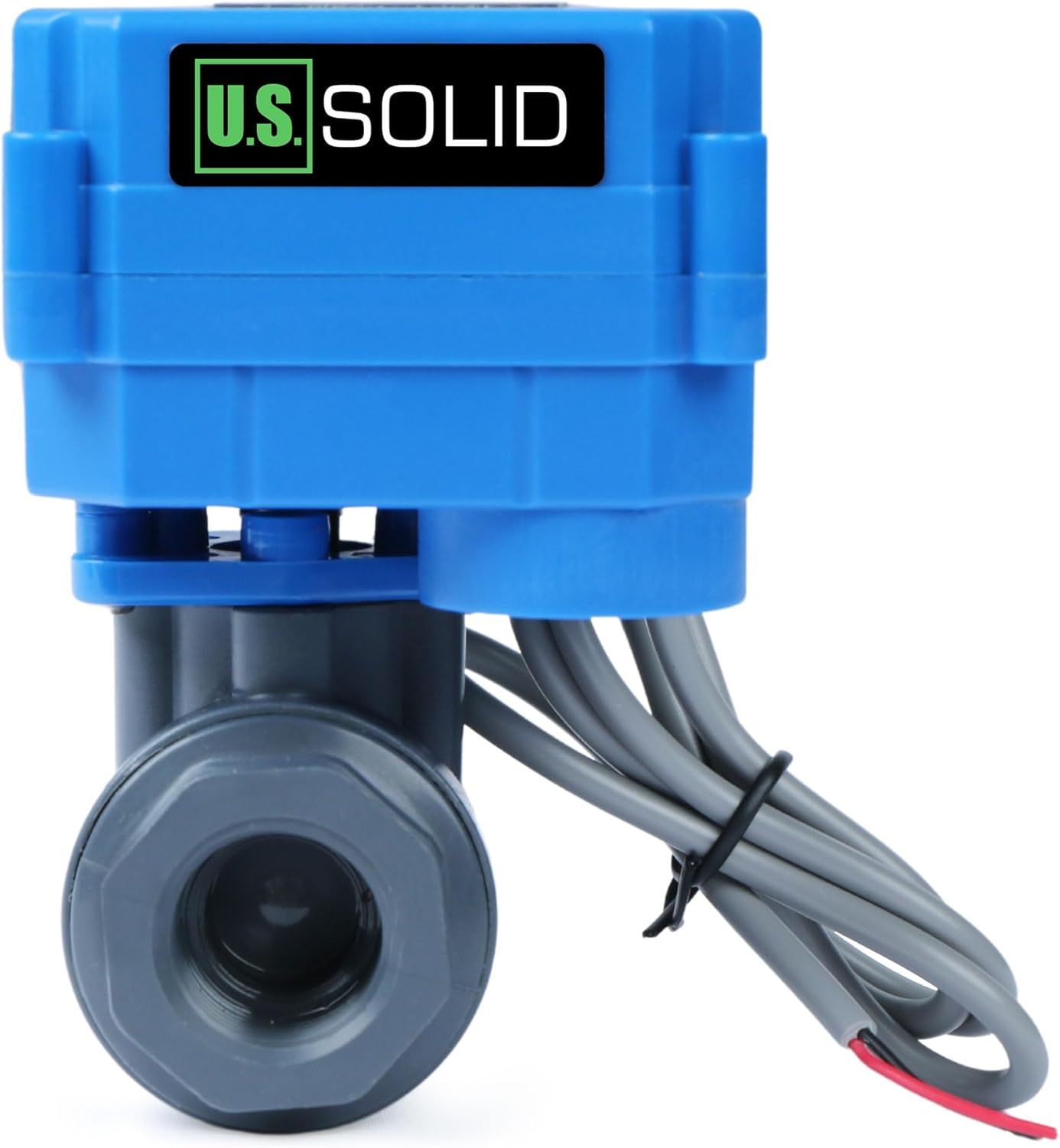 U.S. Solid 1/2” UPVC Motorized Ball Valve - Plastic Electrical Ball Valve with Full Port, 2 Wire Auto Return, 9-36V AC/DC, Normally Closed(Pack of 20)