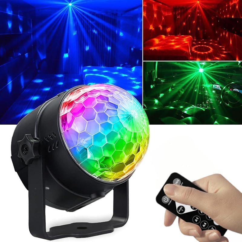 Party Lights Disco Ball LED Sound Activated, RBG Disco,dj Lights, Powered Stage Light for Home Room Dance Parties Birthday Bar Karaoke Xmas Wedding Show
