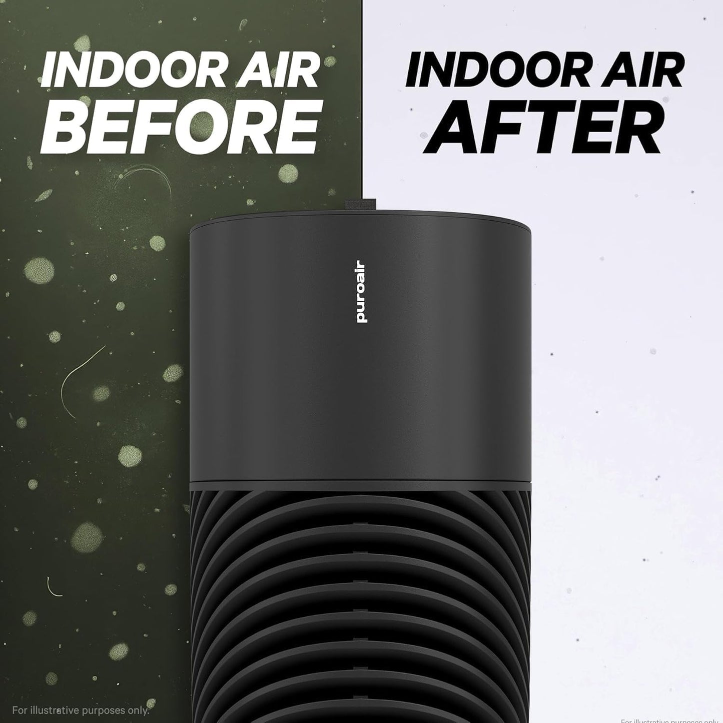 PuroAir 130b Smart Air Purifier for Home Pets - Covers Up To 600 Sq Ft - Filters Up To 99.9% of Pollutants, Smoke, Pollen, Dust - Quiet Air Filter - Air Purifiers for Bedroom