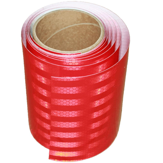 Non Fading Reflective Tape Red Outdoor Waterproof 6 inch, High Visibility Warning Industrial Marking Tape, Safety Stickers (11 feet)