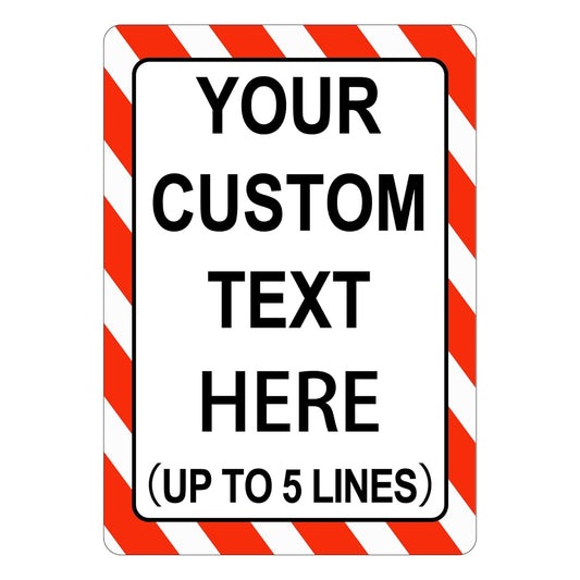 Custom Sign Outdoor Metal Vertical, Personalized Metal Sign for Parking, Gate, Delivery, Garage, Weatherproof Customized Signs for Outside, Make Your Own Signs Custom(18x12 Inches, Border)