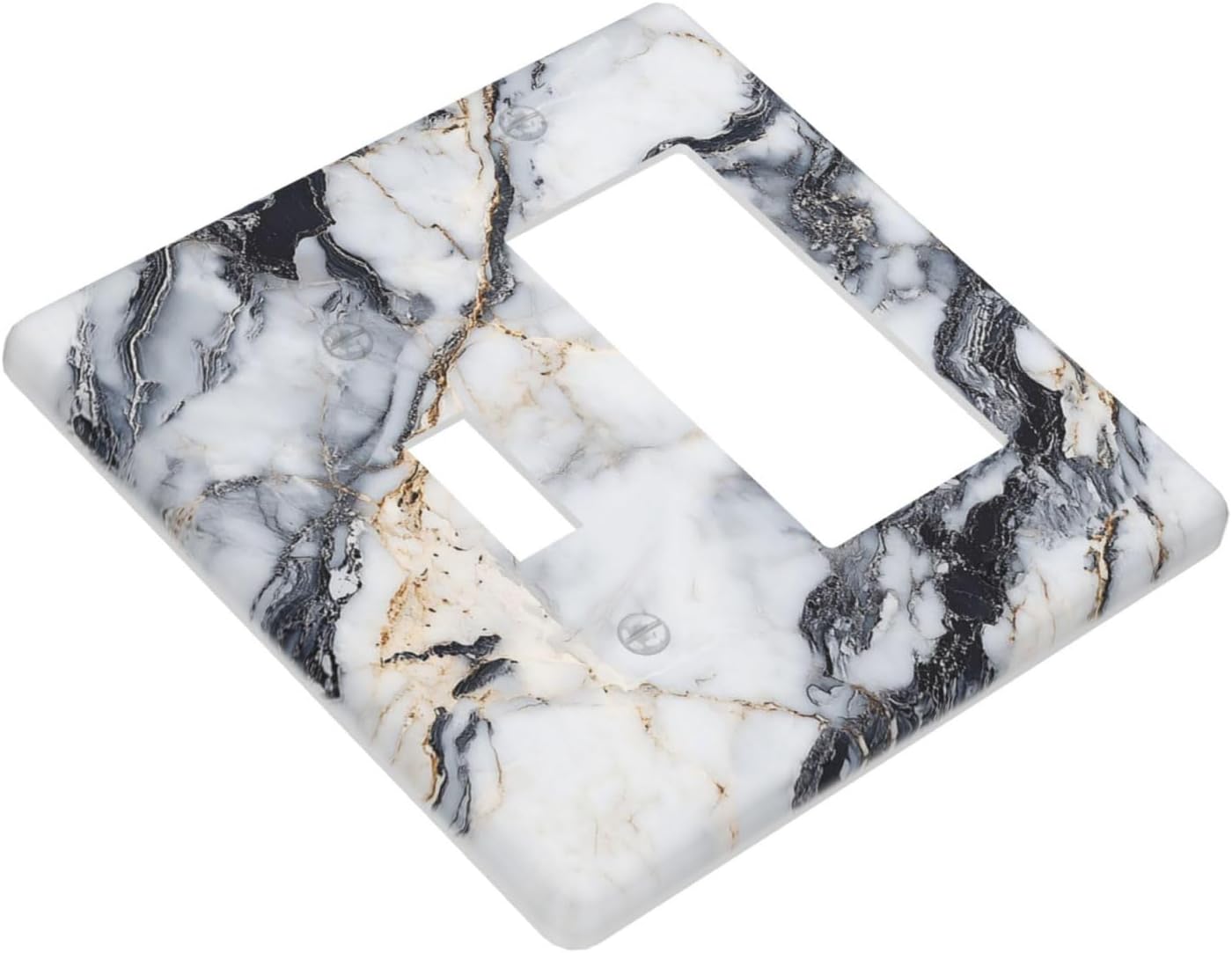 Outlet Covers Black Gold Marble Abstract Modern Luxury 1 Toggle 1 Rocker Combo Light Switch Cover Plate Decorative Switch Plate Covers Electrical Wall Plate for Bedroom Home Decor