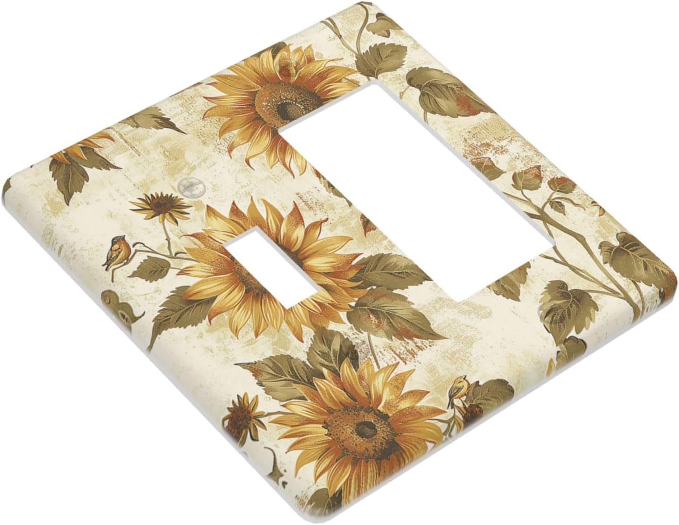 Outlet Covers Rustic Sunflower Floral Pattern 1 Toggle 1 Rocker Combination Decorative Wall Plate Electrical Switch Plates Light Switch Cover Plate for Bedroom Cabin Decor