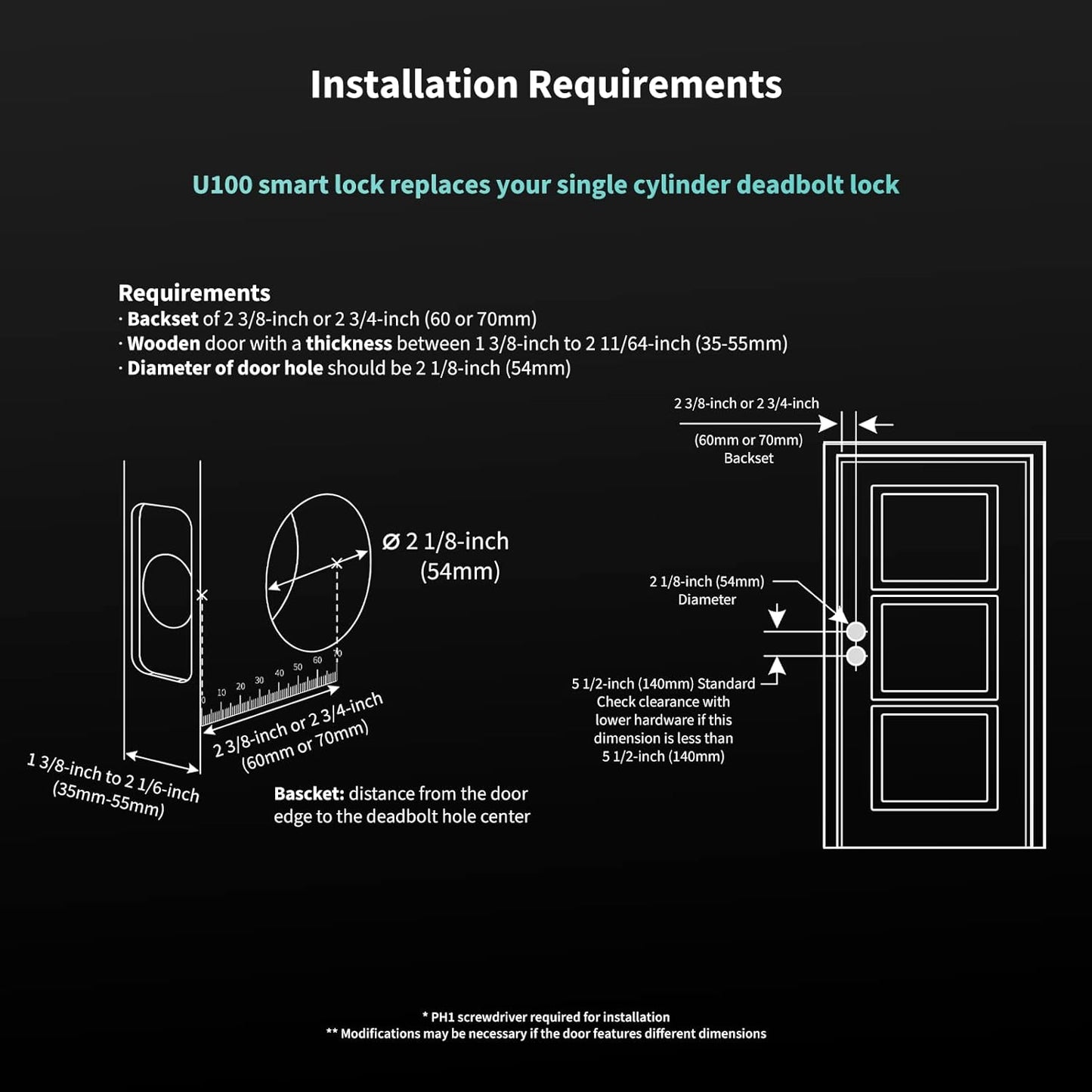 Aqara Smart Lock U100, Fingerprint Keyless Entry Door Lock with Apple Home Key, Touchscreen Keypad, Bluetooth Electronic Deadbolt, IP65 Weatherproof, Supports Apple HomeKit, Alexa, Google, IFTTT, Gray