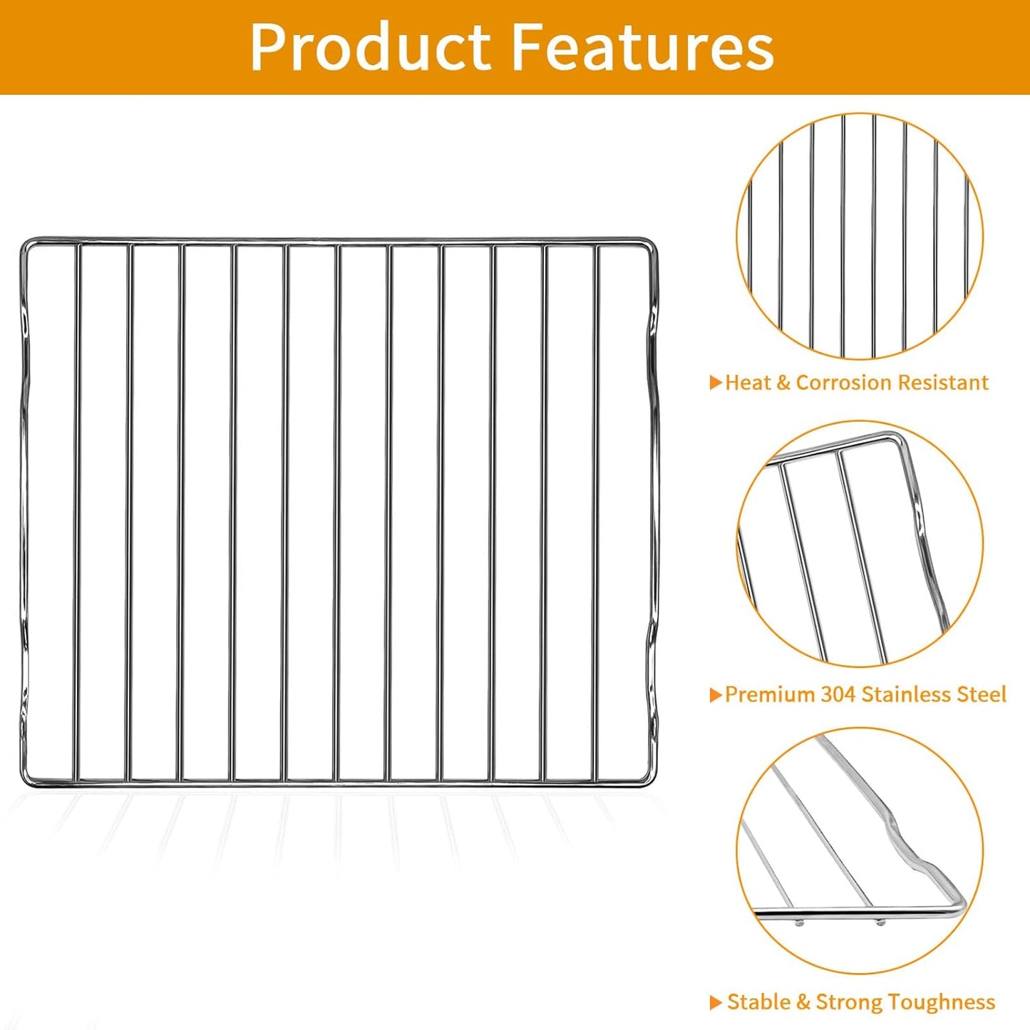 Air fryer Rack for Ninja Flip Toaster Oven & Air Fryer SP151, 13.5''× 11.8'' Food Grade Stainless Steel Air Fryer Accessories Replacement Parts Grill Rack, Dishwasher Safe