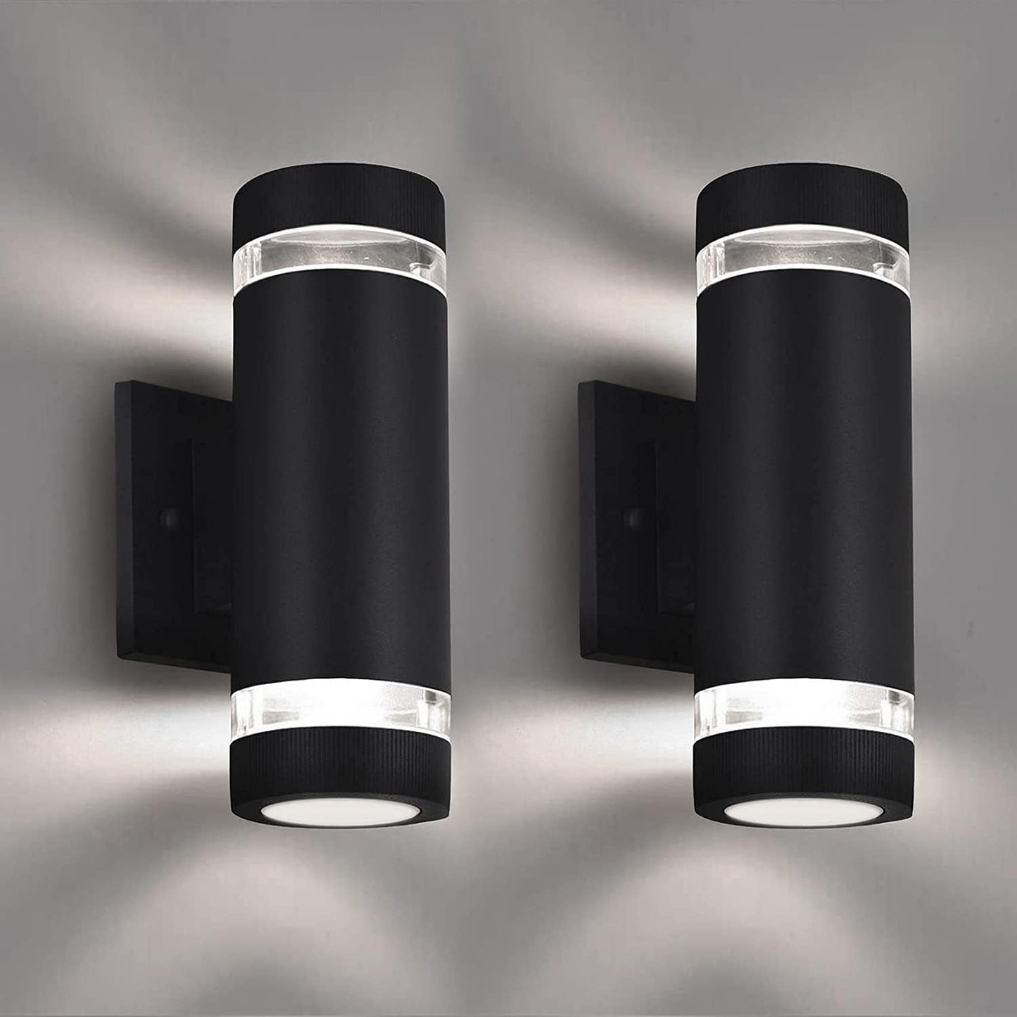 Outdoor Wall Sconce Lights,Dusk to Dawn Outdoor Exterior Lighting - ETL Listed,Modern Outside Patio Light Fixture Wall Mount Design - Up Down Light Fixture White 6000k for Front Door, Porch