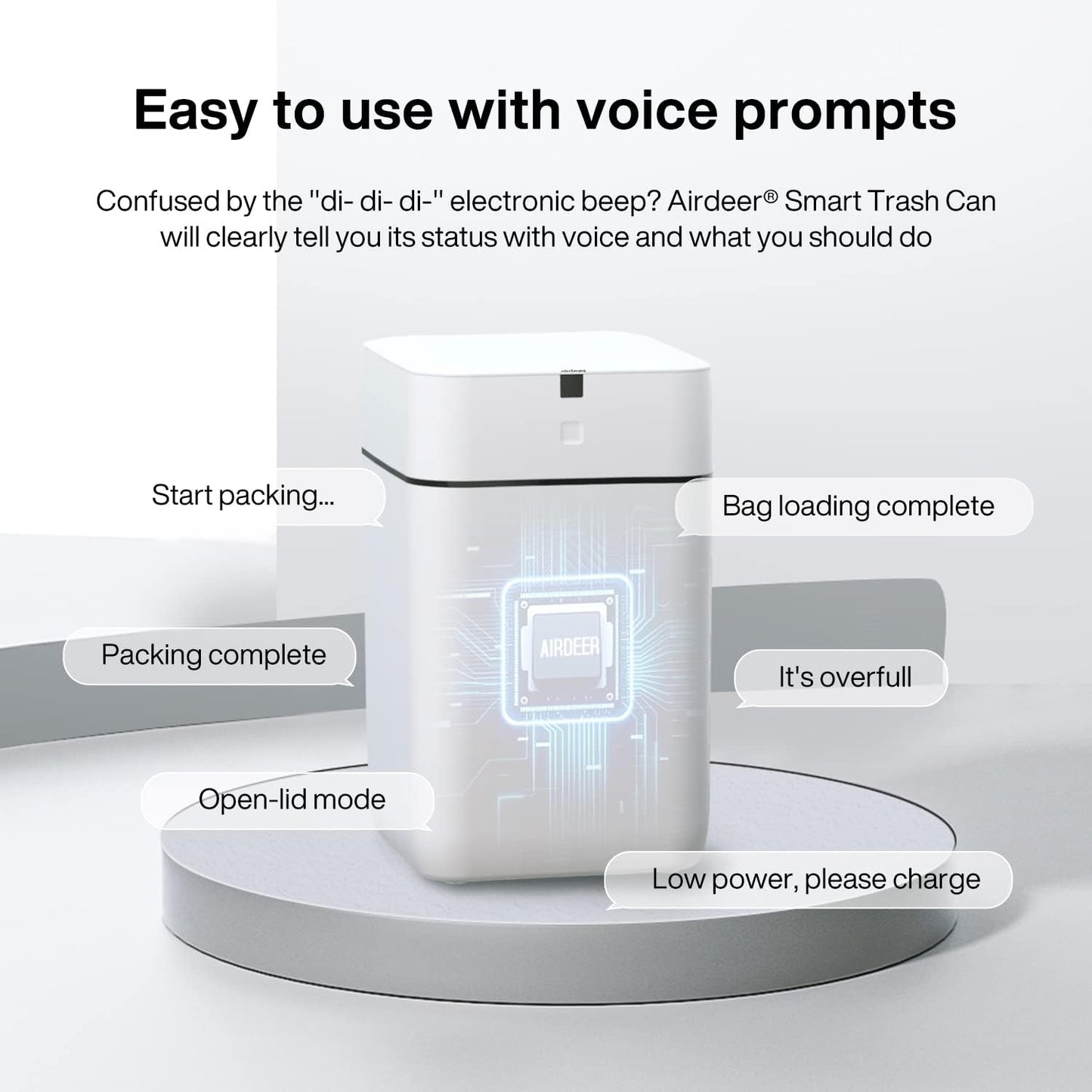 Airdeer Automatic Trash Can, 4 Gallon Self Sealing and Self-Changing Smart Trash Can, Motion Sensor, Touchless Garbage can with lid for Kitchen Bathroom Bedroom, 6 Refill Rings(A1, Black Line)