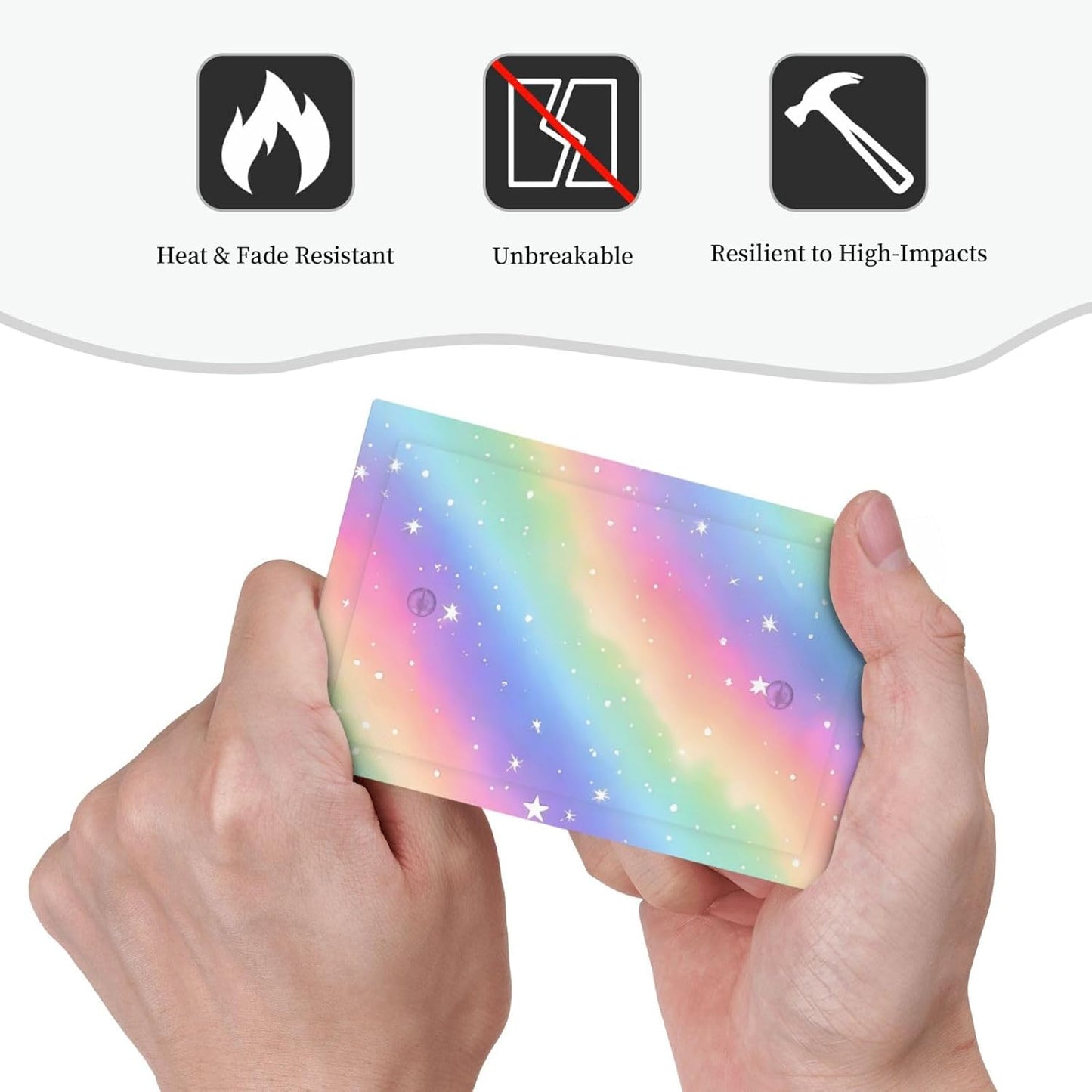 Decorative Light Switch Cover Plate Pink Blue Purple Iridescent Rainbow 1 Gang No Device Single Blank Outlet Covers Wall Plates for Electrical Outlets Faceplate for Girlroom Home Decor