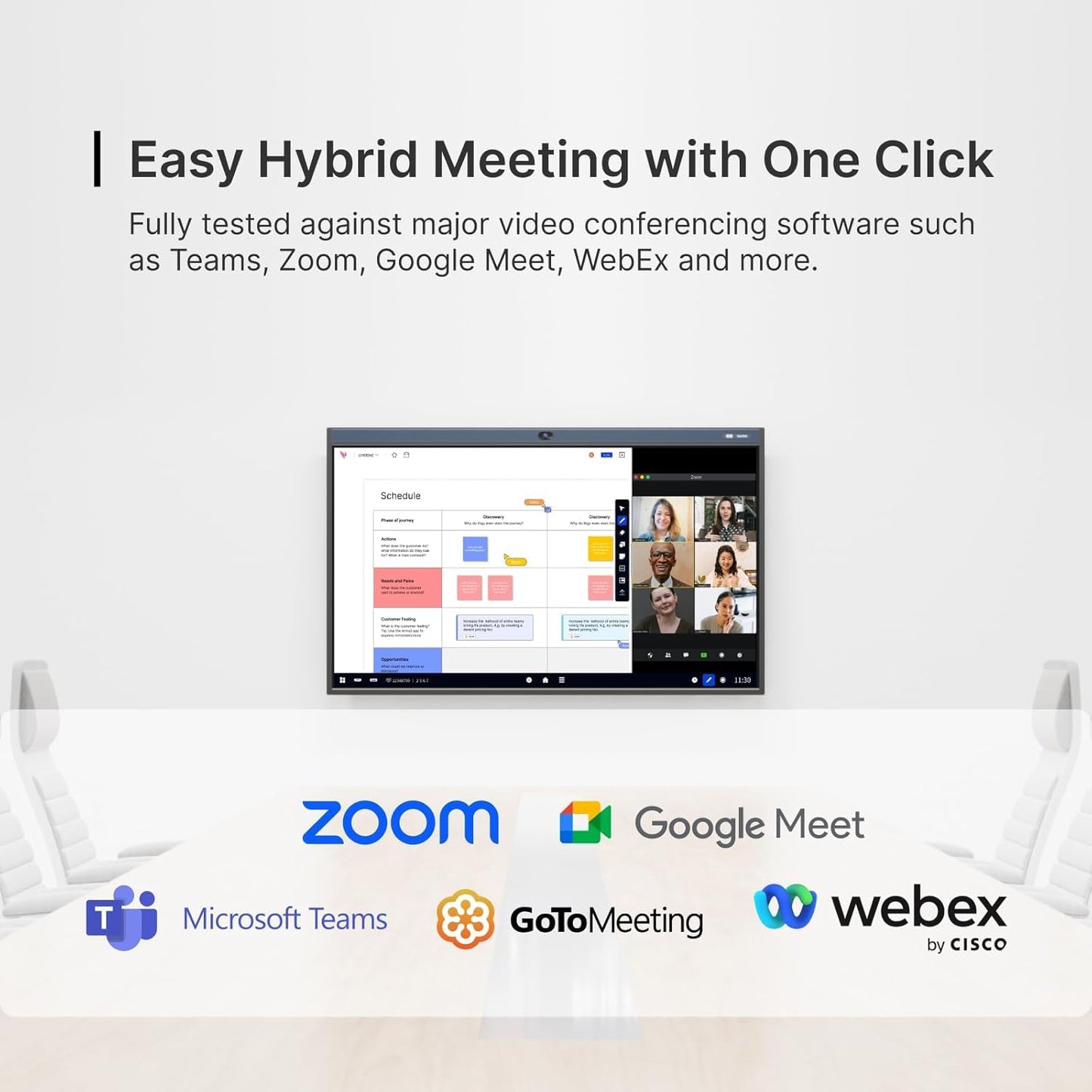 NearHub 55" Interactive Smart Whiteboard,AI -Powered 4K Camera,MEMS 24-mic Array with Noise Reduction,All-in-One Whiteboard for Hybrid Collaboration with AndriodOS & Open App Ecosystem (Board+Stand)
