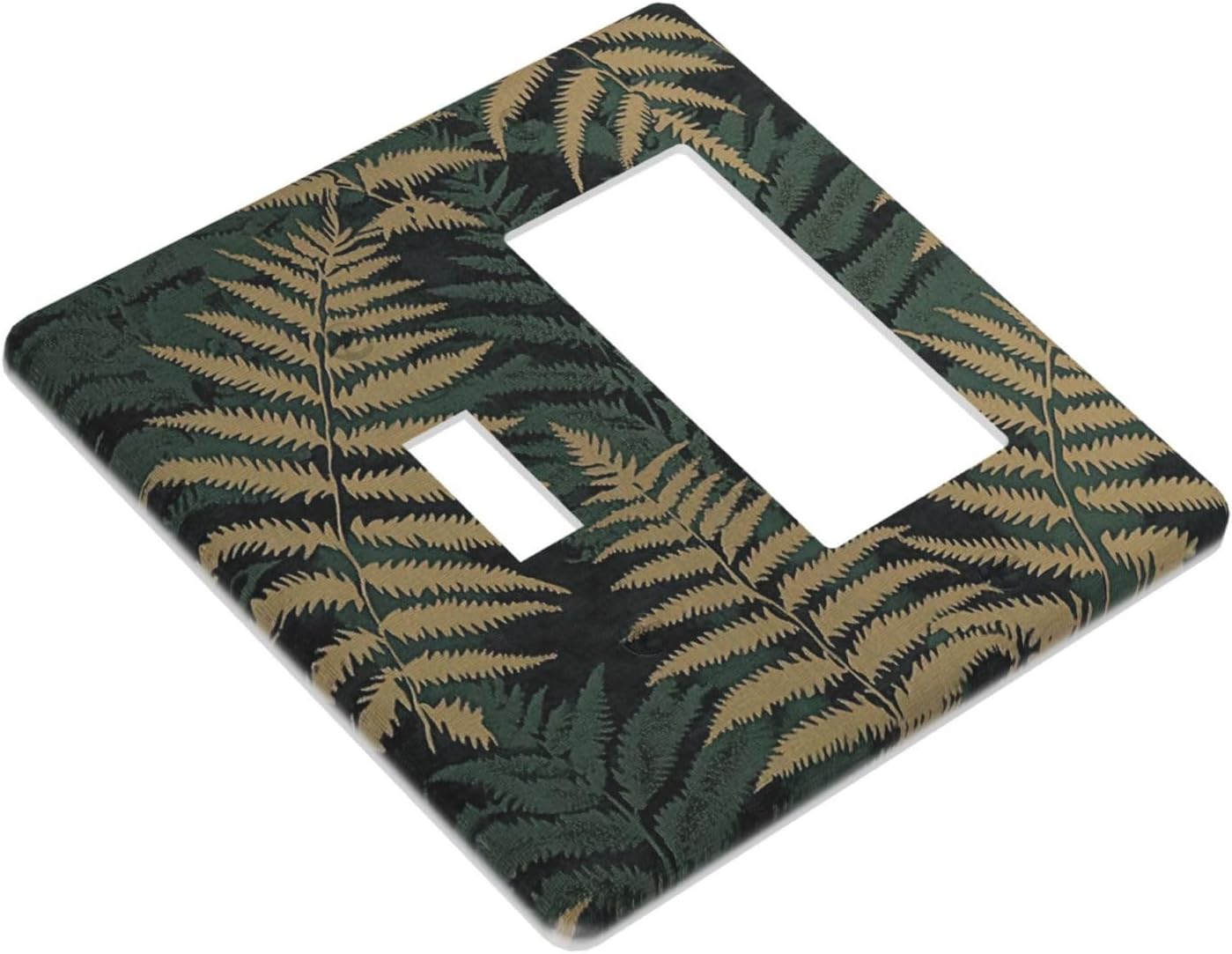 Outlet Covers Botanical Fern Green Leaf Forest 1 Toggle 1 Rocker Combination Decorative Wall Plate Electrical Switch Plates Light Switch Cover Plate For Bed Room Home Decor