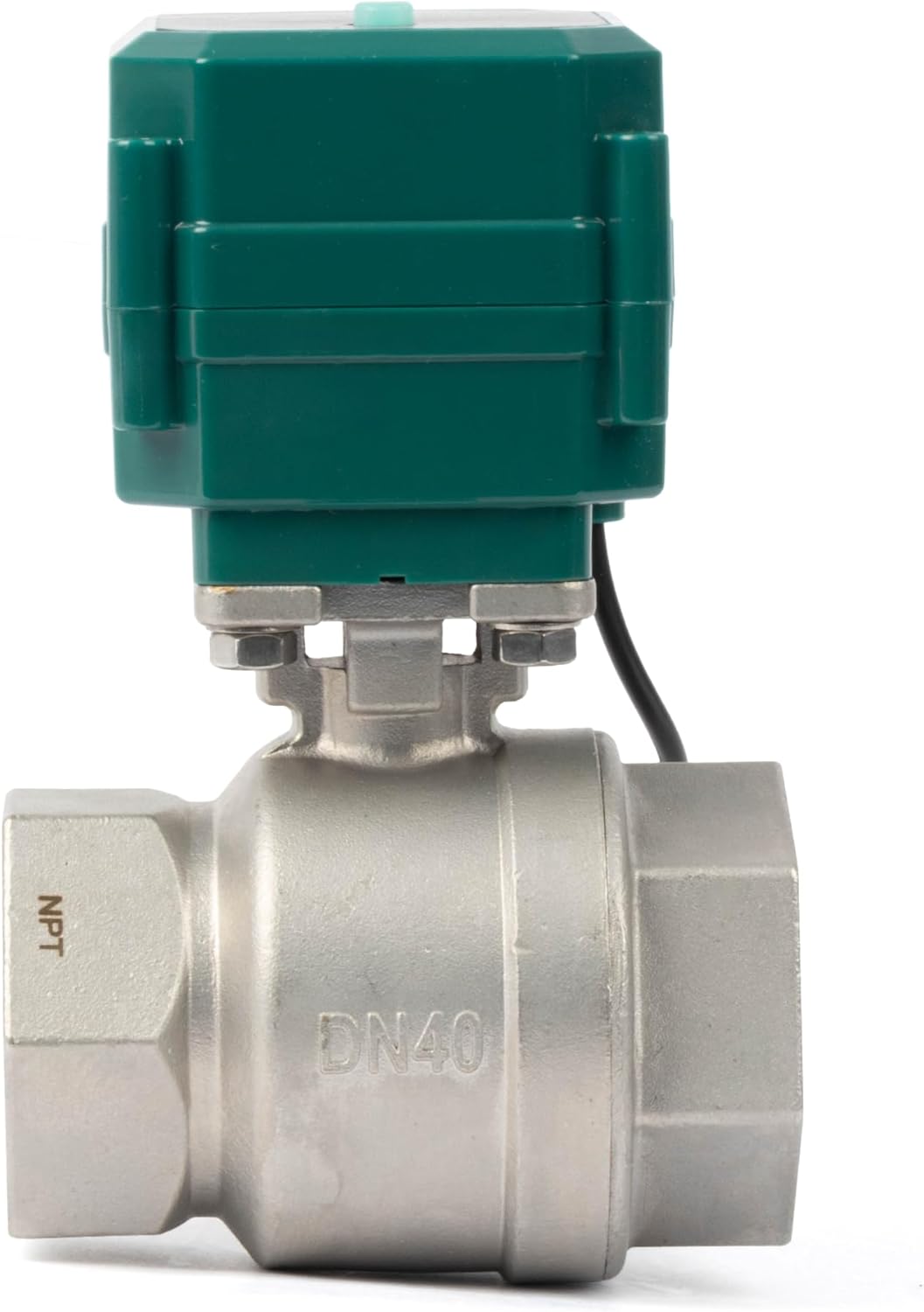 U.S. Solid 1-1/2" Smart Motorized Ball Valve - Remote App Mobile Control Stainless Steel Electrical Ball Valve with Manual Switch, 5V DC USB Connection