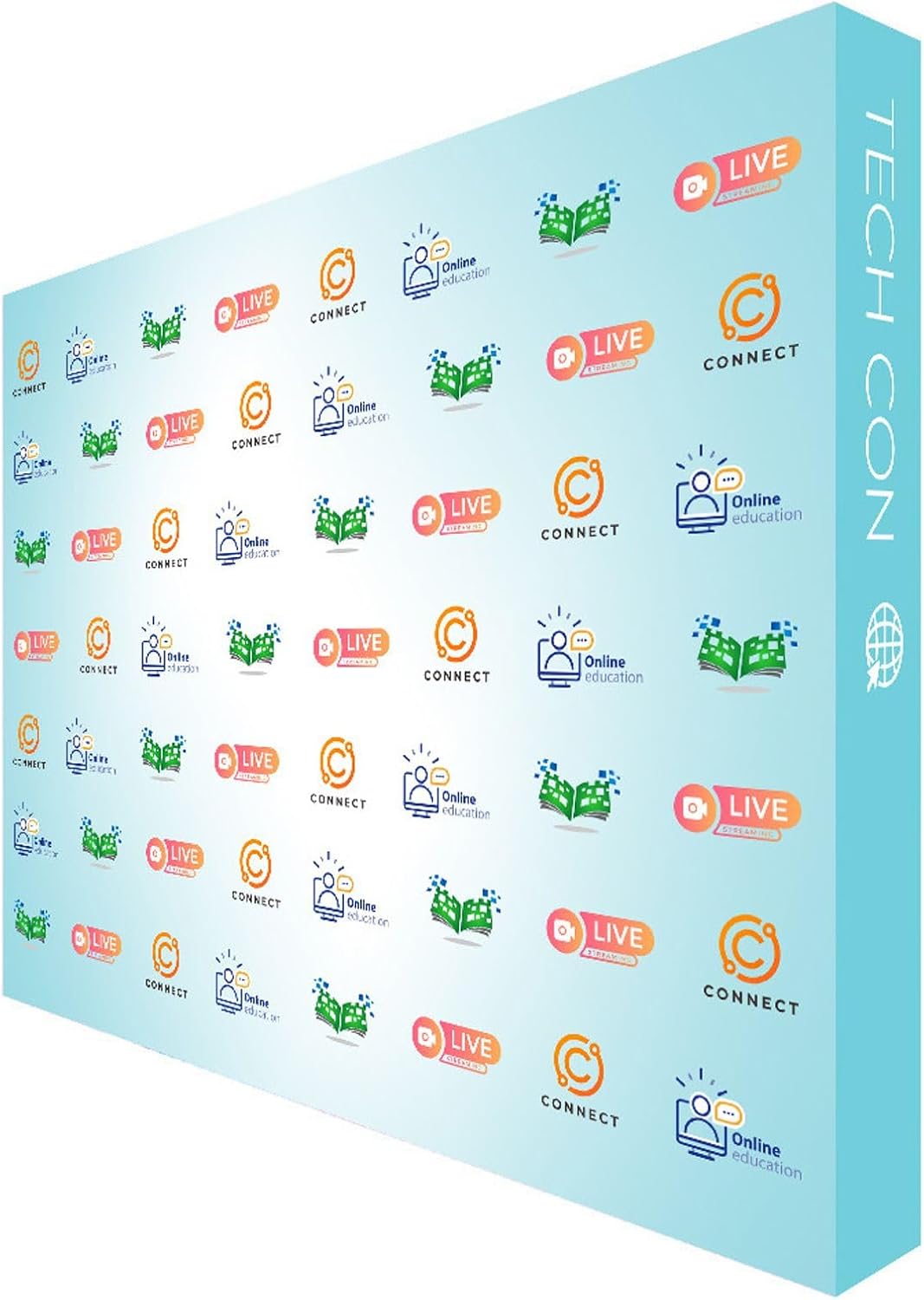 Custom Fabric Pop Up Straight Display, Trade Show Display Backdrop Booth, Hook and Loop Step and Repeat Backdrop for Trade Show Backdrops (Graphic with Frame, 8ftx8ft)