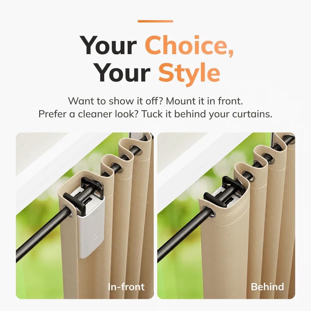 Ryse SmartCurtain | Motorized Curtain | Turn Current Curtains into Electric, Automated Drapes | Easy Install | Works with Existing Single or Double Curtain | Phone App Enabled | Charger Not Included