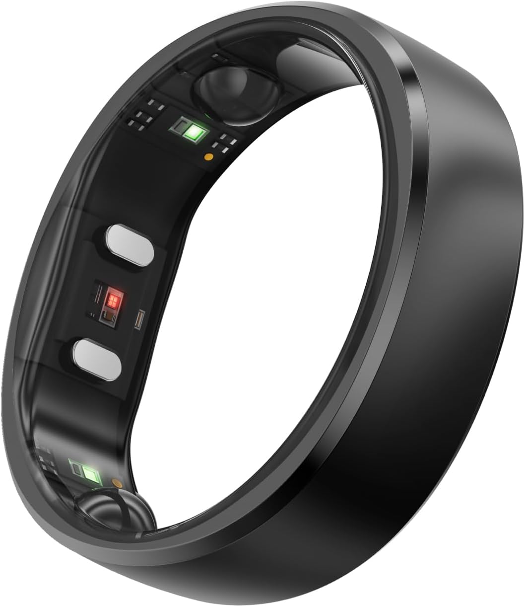 RingConn Gen 2, World’s First Smart Ring with Sleep Apnea Monitoring, No APP Subscription, 12-Day Battery Life, Stress/Heart Rate/Women's Health Tracker, Android & iOS Compatible (Black, Size 14)