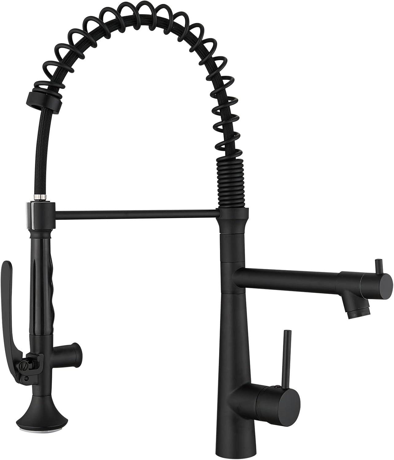 Matte Black Kitchen Faucet with Sprayer,AIMADI Commercial Single Handle One Hole Pull Down Sprayer Kitchen Faucets