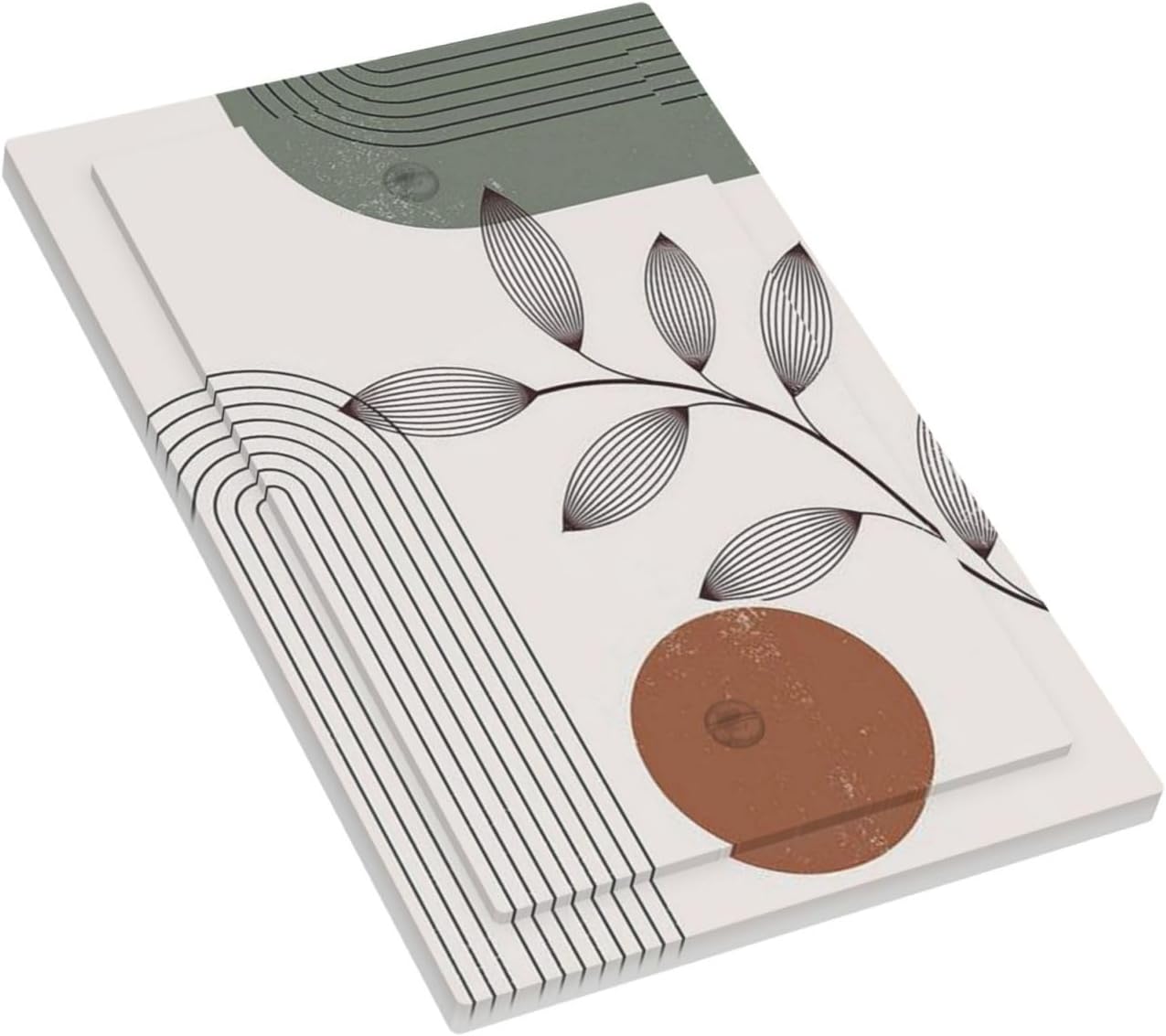 Light Switch Cover Plate Sage Green Boho Nature Art Minimalist Geometric Plant 1 Gang No Device Blank Electrical Wall Plates Faceplate Decorative Switch Plate for Bedroom living Room Decor
