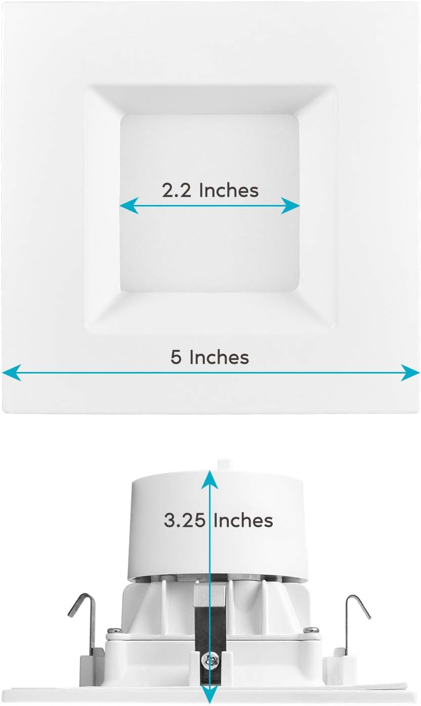 LUXRITE 12 Pack 4 Inch Square Recessed LED Can Lights, CCT Color Temperature Selectable 2700K | 3000K | 3500K | 4000K | 5000K, Dimmable Recessed Lights, 750 Lumens, CRI 90, Energy Star, Wet Rated