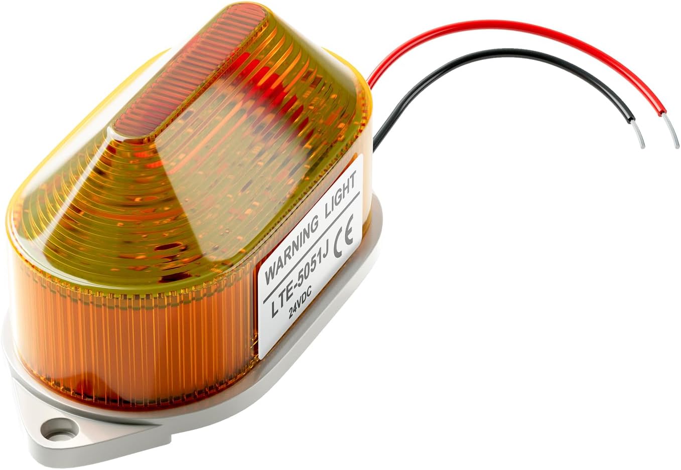 DC24V Strobe Siren Industrial Warning Light with Yellow LED and 105dB Buzzer, Ultra-Bright Signal Flashing Alarm Light for Safety and Alert, Oval