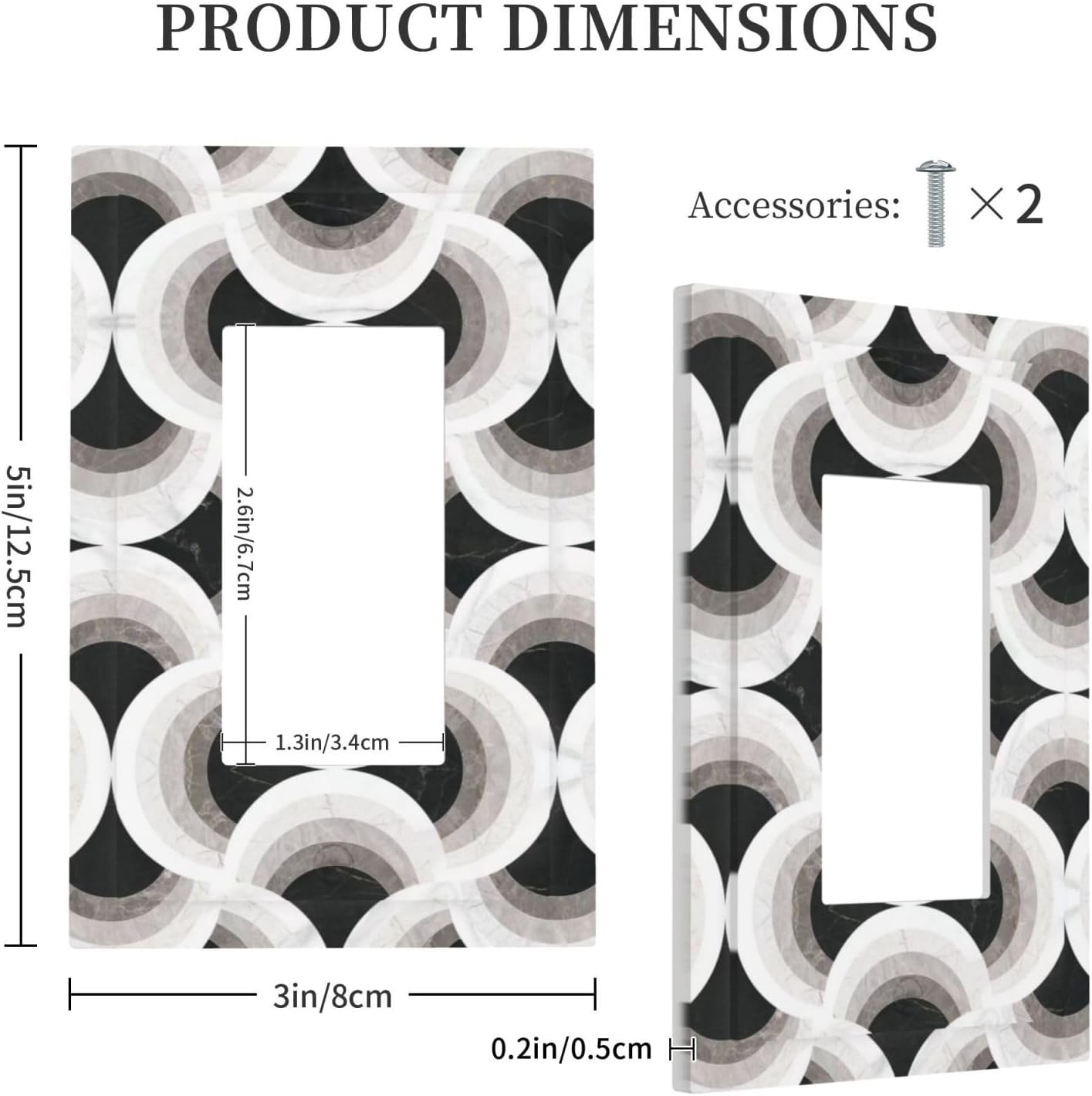 Abstract Art Marble 1 Gang Single Rocker Decorative Light Switch Covers Electrical Faceplate Switch Plates for Bathroom Kitchen Home