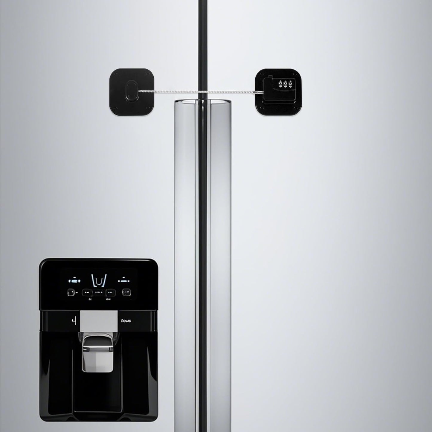Refrigerator Lock - Heavy Duty Fridge & Freezer Safety Latch for Babies & Toddlers, Easy Install Kitchen Cabinet Lock (White & Black 4)