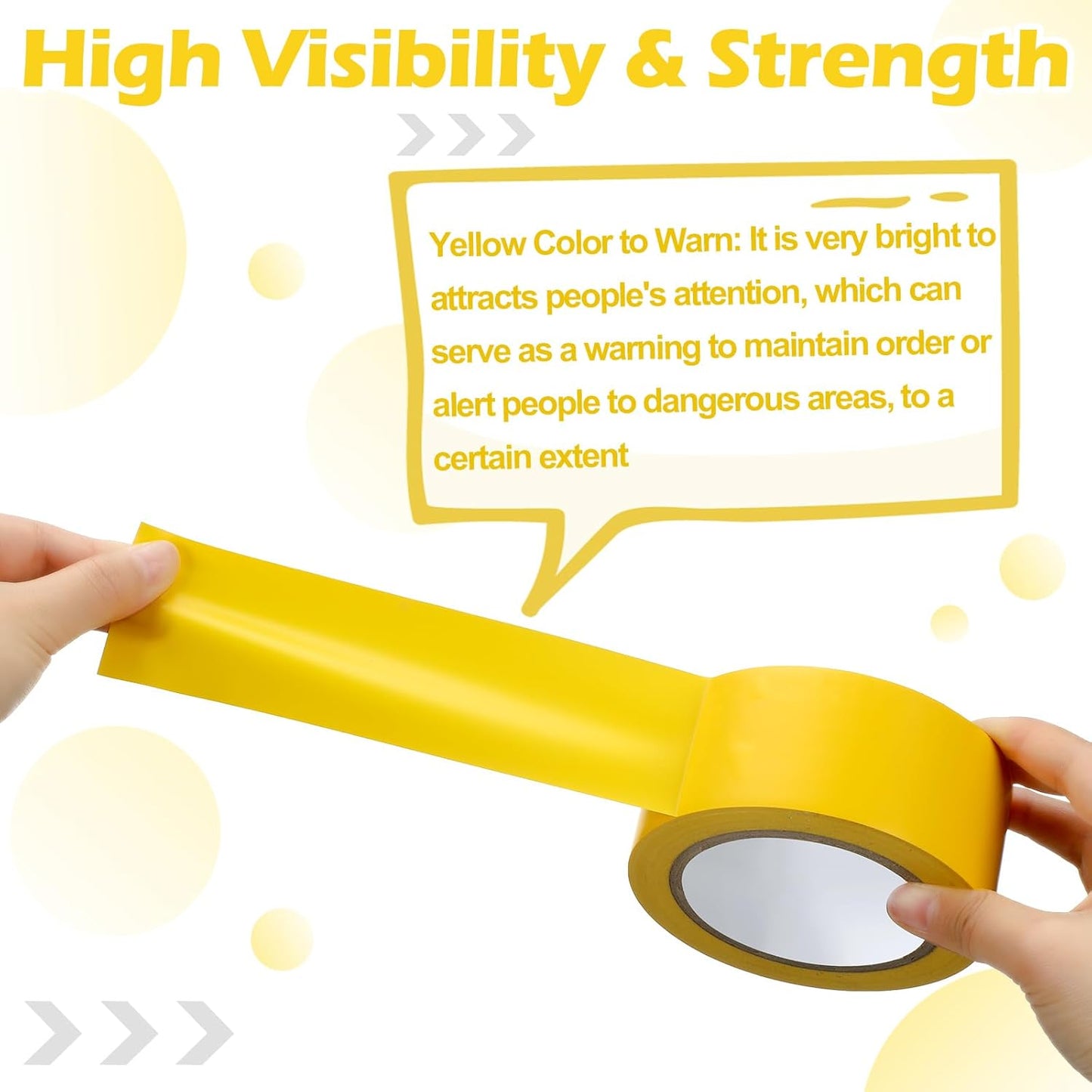 Outus Floor Marking Tapes 2" Width 100' Length Yellow Durable Non Abrasive Tough Floor Tape for Social Distancing, Gyms, Athletics, School, Restaurants, Equipment, Heavy Foot Traffic(6 Rolls)