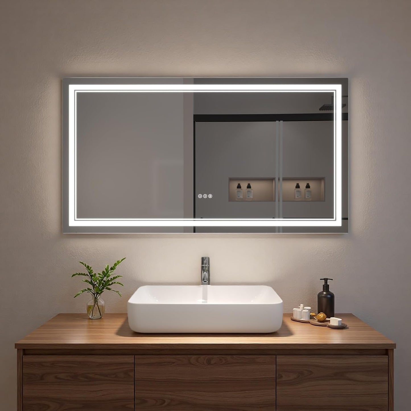 LED Bathroom Mirror with Lights, Wall Mirrors