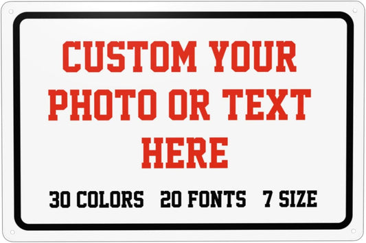 Custom Signs Outdoor Metal Sign - 18 x 12 Personalized Signs for Business, Workplace, Office, Home, Delivery Signs, Road Signs, Garden Signs, Hazard Signs, Intersection Signs, Parking Signs, Decorative Signs