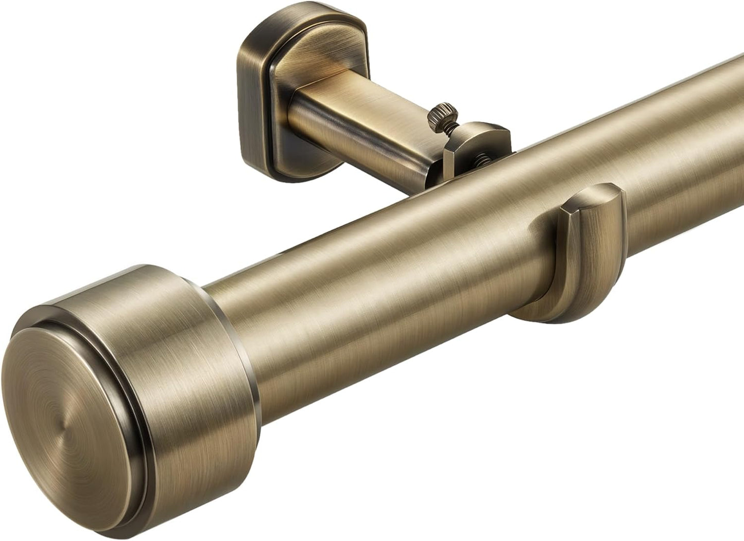 Heavy Duty Curtain Rods,1 1/4" Large Diameter Premium Nonadjustable Curtain Rod,108in/9ft Custom Window Treatment Rods with Durable Aluminum Brackets and End Caps,Antique Bronze Finish