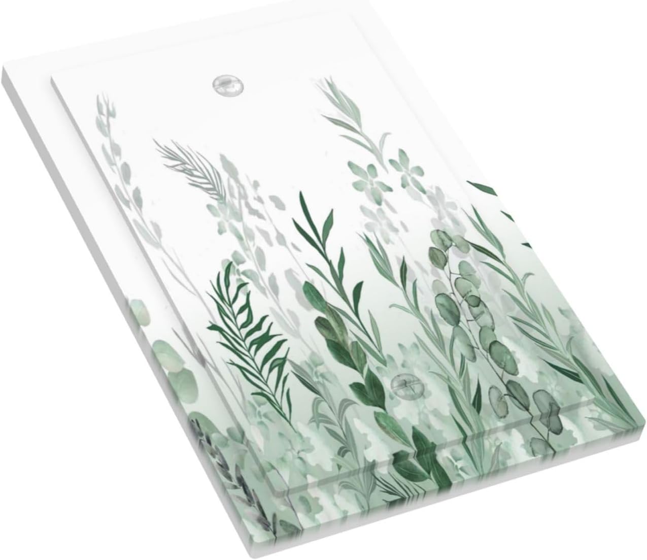 Watercolor Green Leaf Rustic Plant Eucalyptus Flowers Light Switch Cover Plate 1 Gang No Device Blank Electrical Wall Plates Faceplate Decorative Switch Plate for Bed Room Living Room Decor