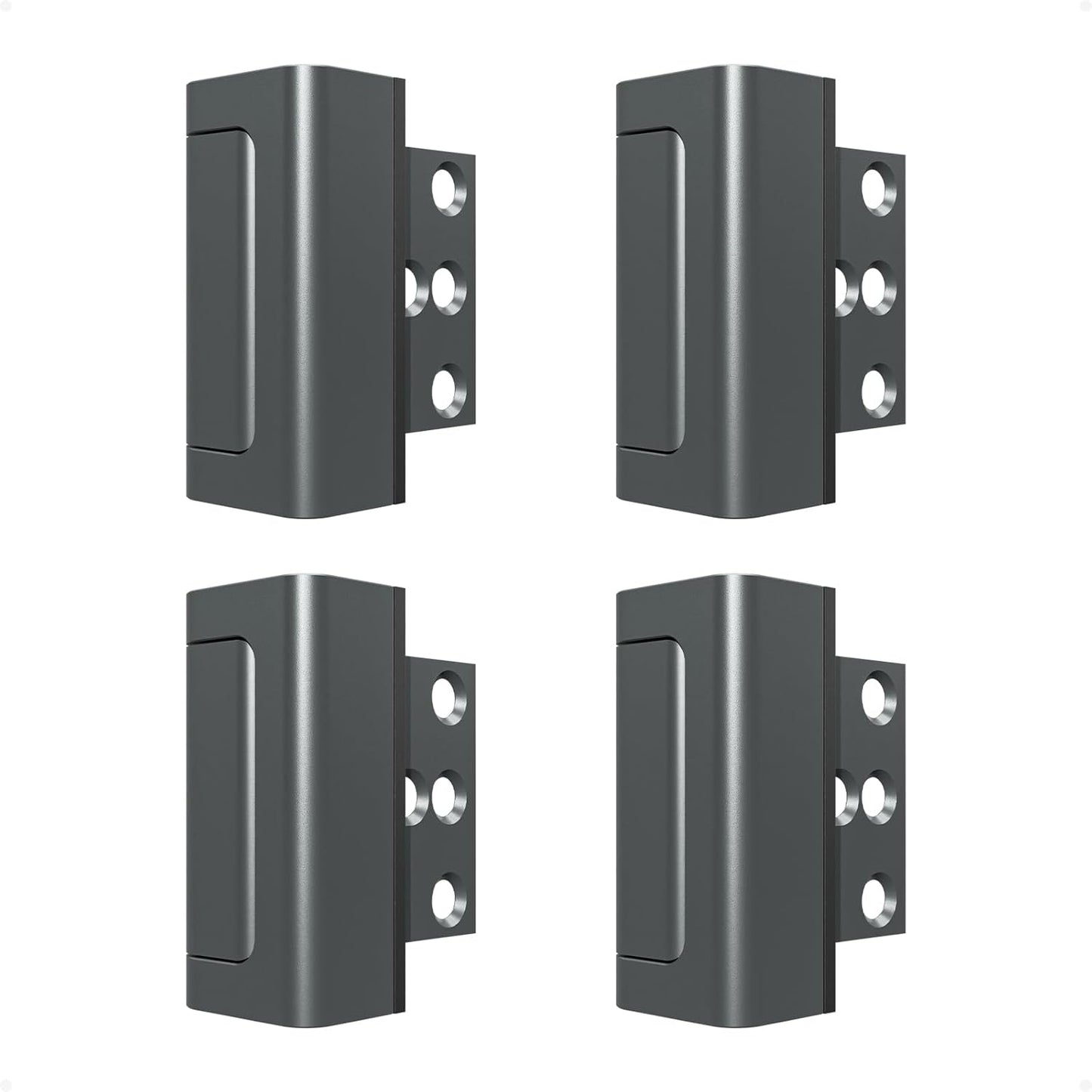 4Pack Home Security Door Reinforcement Lock Childproof, Door Locks for Kids Safety, Door Lock Latch Stopper for Front Door Inside Top of Door, Aluminum Construction Finish