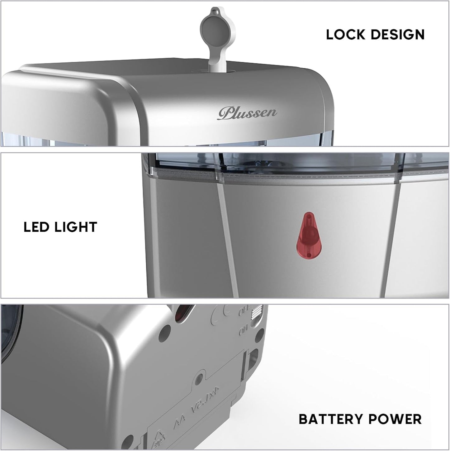 Soap Dispenser Wall Mount, Automatic Hand Sanitizer Dispenser 600ml Gel n Liquid Touchless Commercial Wall Soap Dispenser for Bathroom,Silver-600ml