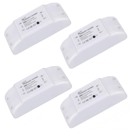 Eversecu WiFi Smart Light Switch 10A Mini DIY Breaker Module, Control by Smart Life/Tuya App, Compatible with Google Home/Alexa Echo(4 Pack)