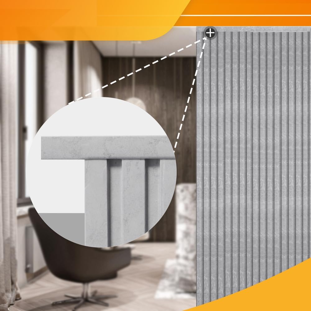 OUZUGIE 8-Pack 57 Inches, WPC Slat Wall Panel Trim,Corner Guard for Low Grille (Gray Marble)
