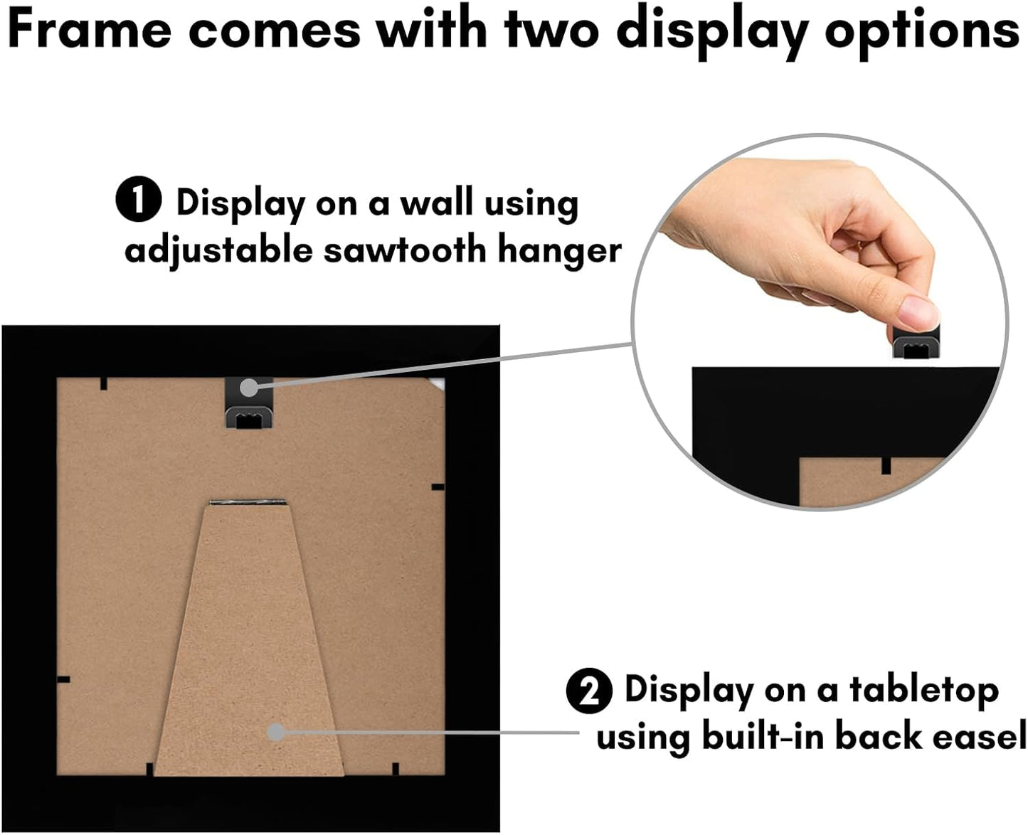 Americanflat 6x6 Picture Frame with Shatter-Resistant Glass - Signature Collection - Gallery Style Frames Made of Engineered Wood - Square Frame for Tabletop and Wall Display - Black