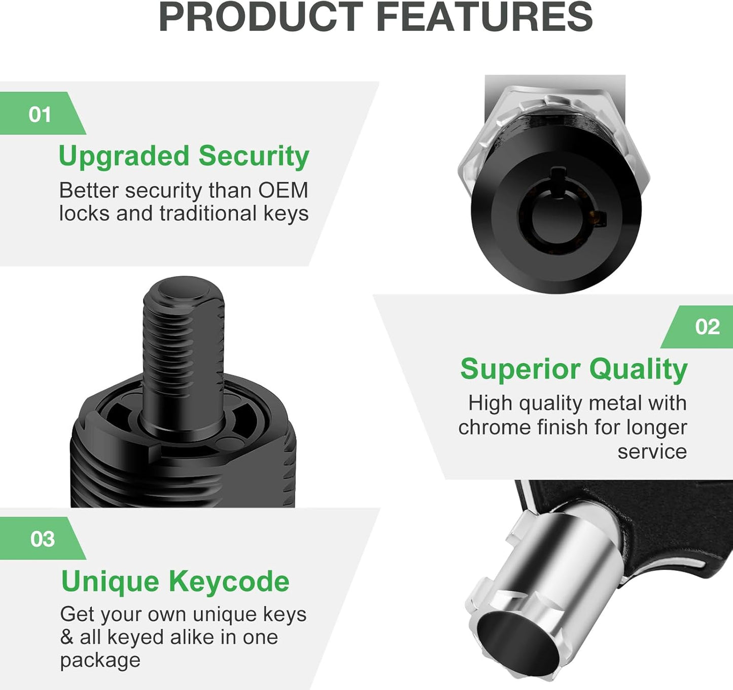 5 Pack Cabinet Lock with Keys, 1" RV Storage Locks Keyed Alike, RV Locks for Storage Door, Camper Toolbox RV Cam Locks with Manual(Black, 5Pack, 1 Inch)