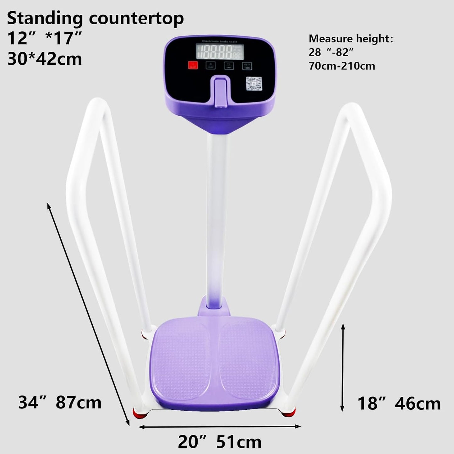 Assist The Elderly in Measuring Weight gain While Standing, with an Electronic Scale with armrests, Suitable for use in clinics, Hospitals, Schools, Nursing Homes (Dreamy Purple)