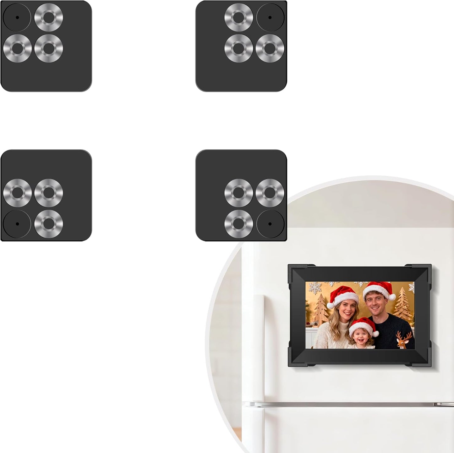 KPCB Tech 4 PCS Magnetic Corners for Most Digital Picture Frames, Electronic Photo Frame Accessories with Strong Magnets, Easy Mounting on Refrigerator & Any Magnetic Surfaces