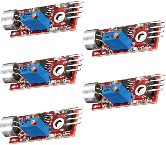 5Pcs High Sensitivity Condenser Microphone Sensor- Audio Jack for Connectivity, High Sensitivity Sound Detection Module Ideal for ESP32 Microphone