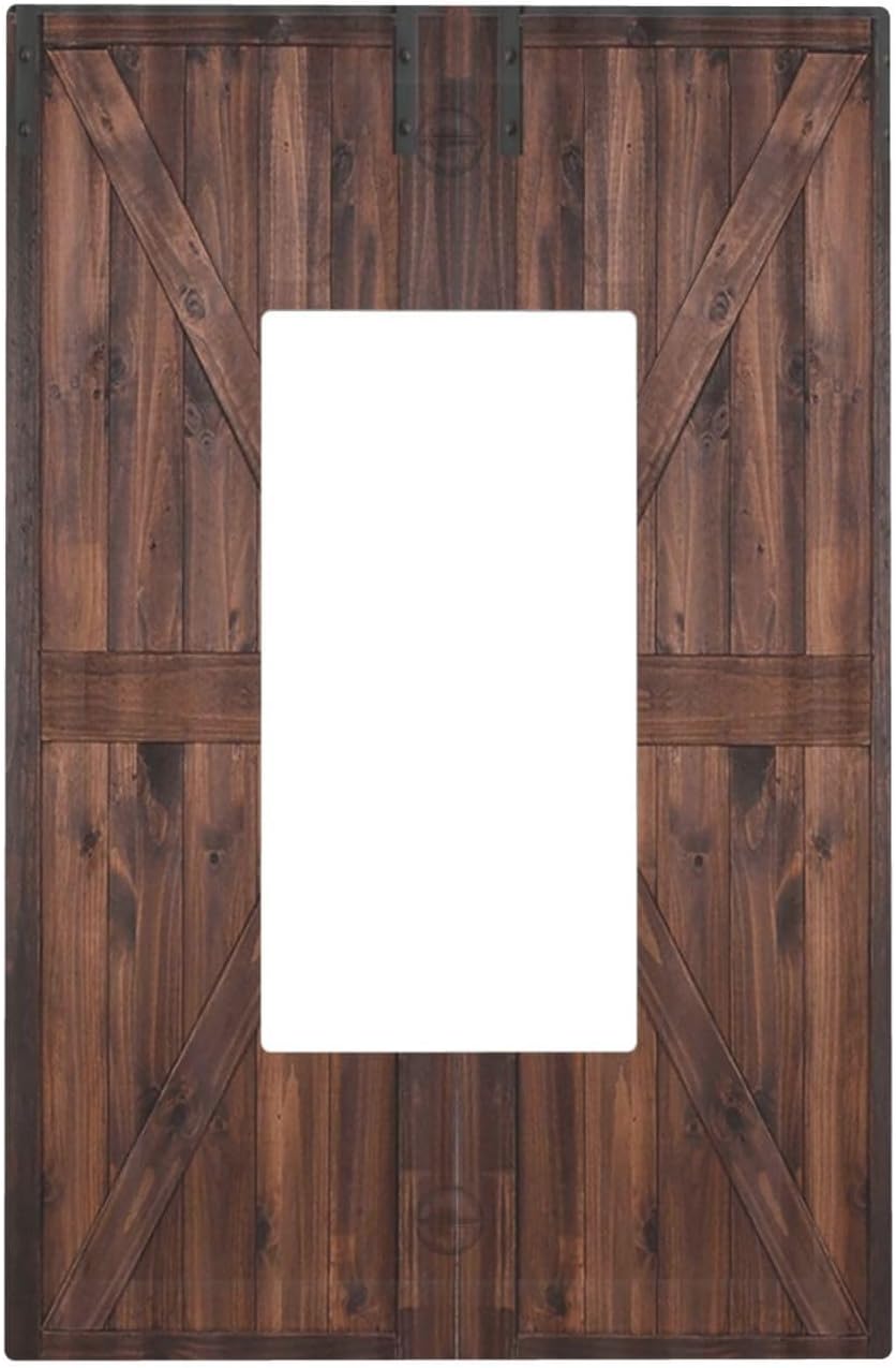 Decorative Outlet Covers Vintage Brown Farmhouse Barn Door 1 Gang Rocker Light Switch Cover Plate Single Wall Plates for Electrical Outlets Switch Plate Covers Faceplate for Bedroom Home Decor