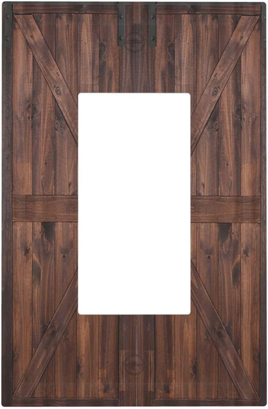 Decorative Outlet Covers Vintage Brown Farmhouse Barn Door 1 Gang Rocker Light Switch Cover Plate Single Wall Plates for Electrical Outlets Switch Plate Covers Faceplate for Bedroom Home Decor
