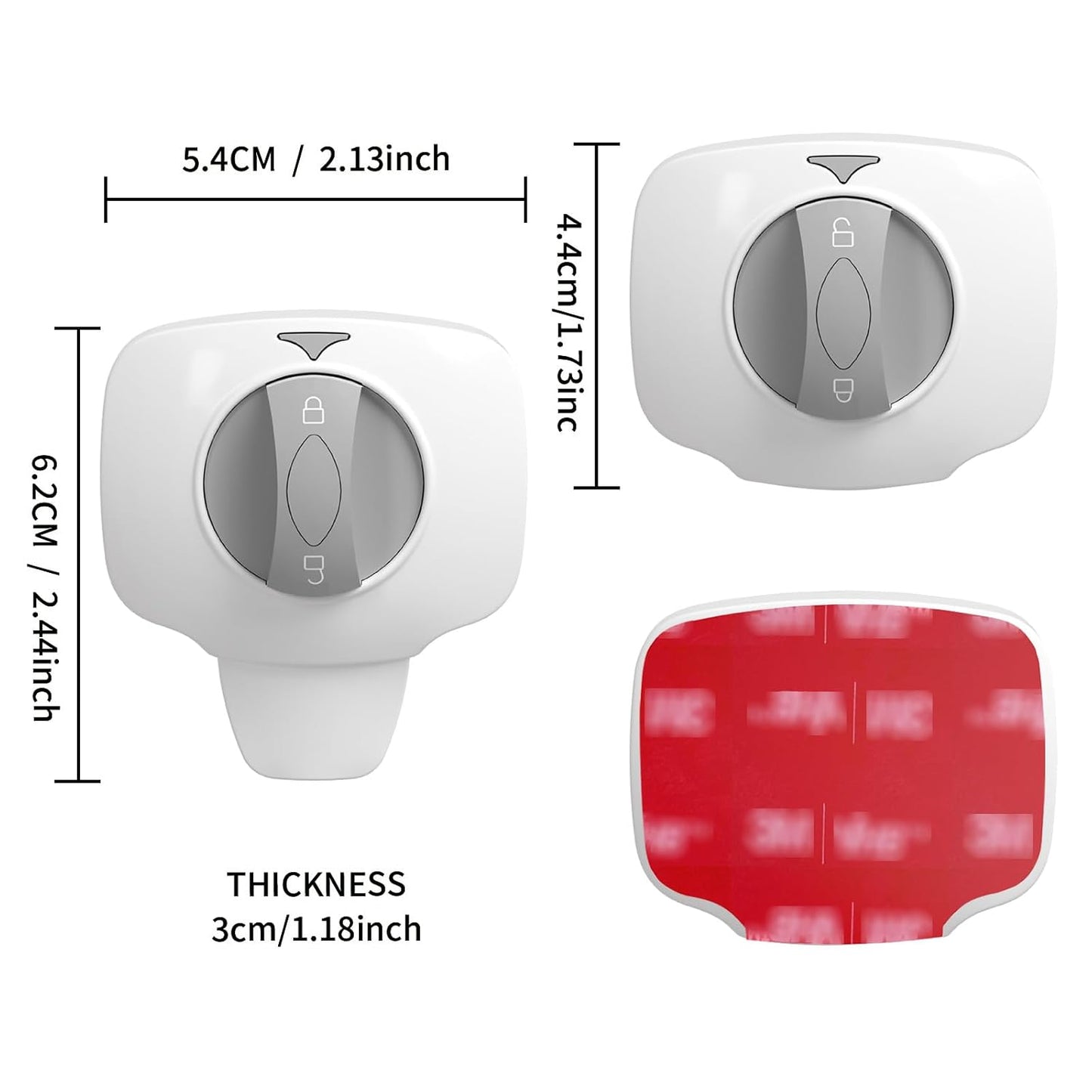 Knob Switch Child Proof Oven Lock Baby Safety Oven Door Lock for Toddlers Heat-Resistant Adhesive no Tools Need or Drill (White-2Pcs)