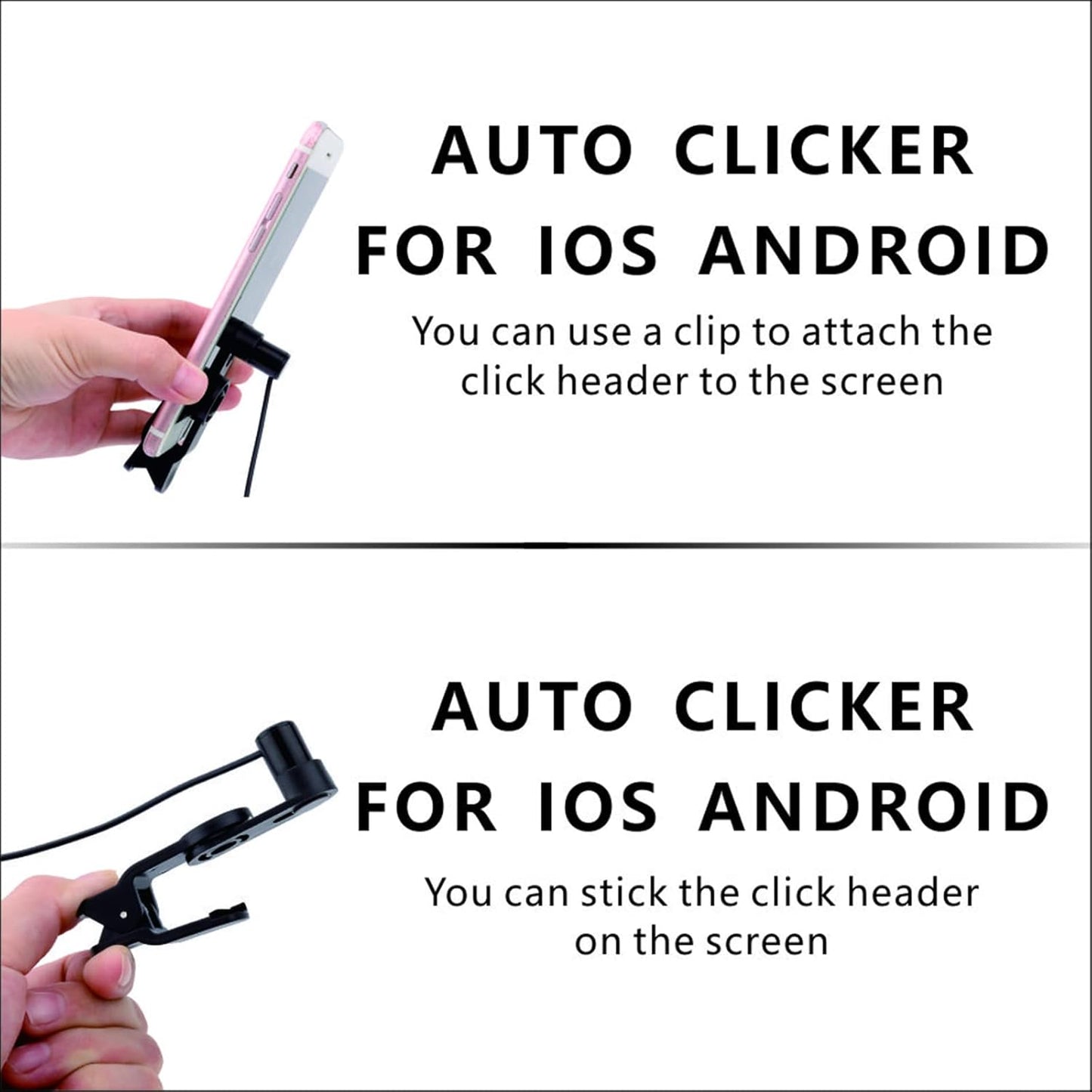 Auto Clicker for iPhone iPad：Screen Device Automatic Tapper for Android IOS，Simulated Finger Continuous Clicking, Adjustable Speed Physical Clicker，Suitable for Gameing Reward