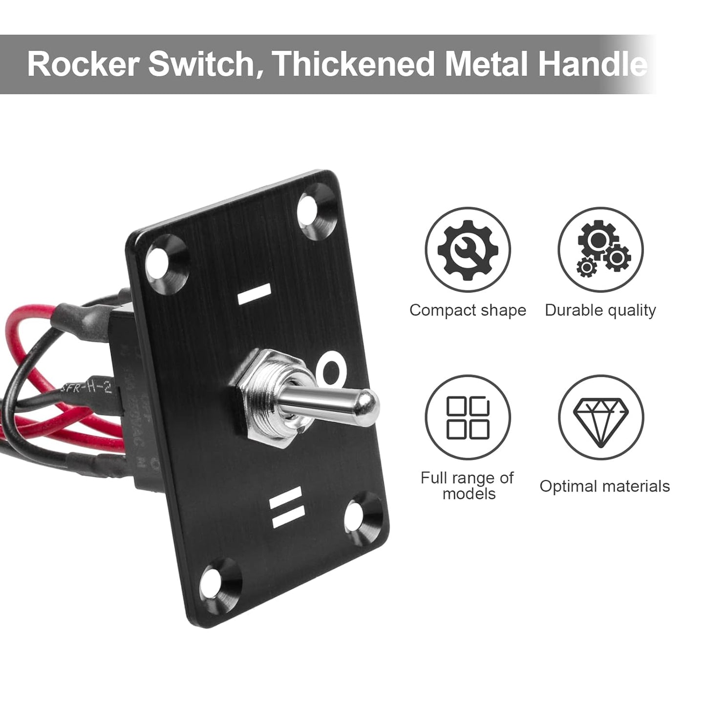 Button Switch Rocker Switch Toggle Switch Six Pin Three Position 1/2 Prewired Power Transfer Switch with Mounting Plate,Waterproof Cap.