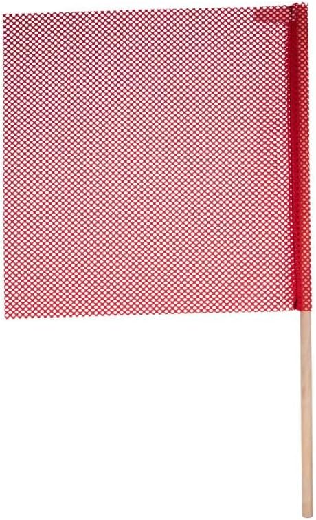 Mytee Products (16 Pack) 18"x18" Red Safety Flags for Truck Loads w/Dowel - DOT Compliant Jersey Mesh Warning Flags on Stick for Oversize Wide Load, Construction, Road Traffic, Pedestrian Signs