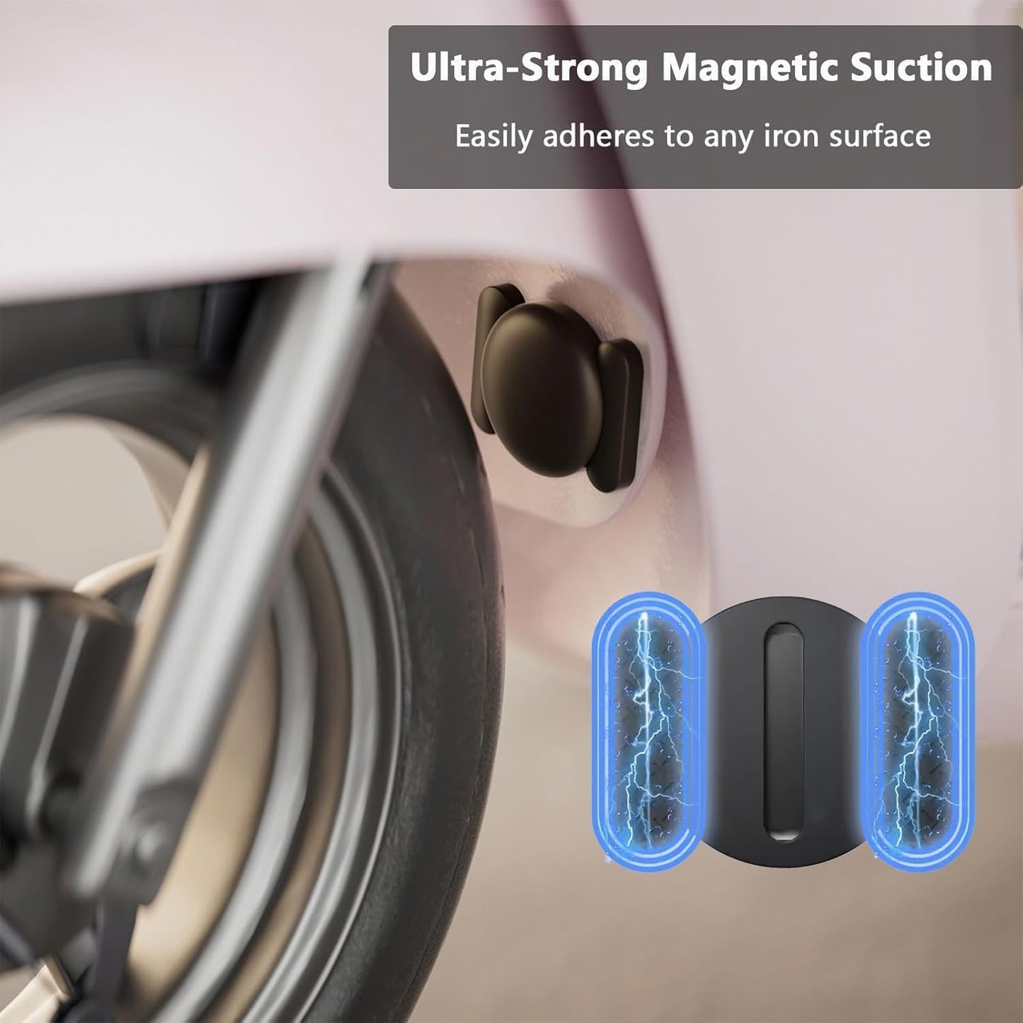 Car GPS Tracking Device, 3PCS Real Time GPS Tracker for Car Work with Find My (iOS Only),Hidden Mini GPS Tracker,No Monthly Fee (White Tracker, Black Magnetic Case)