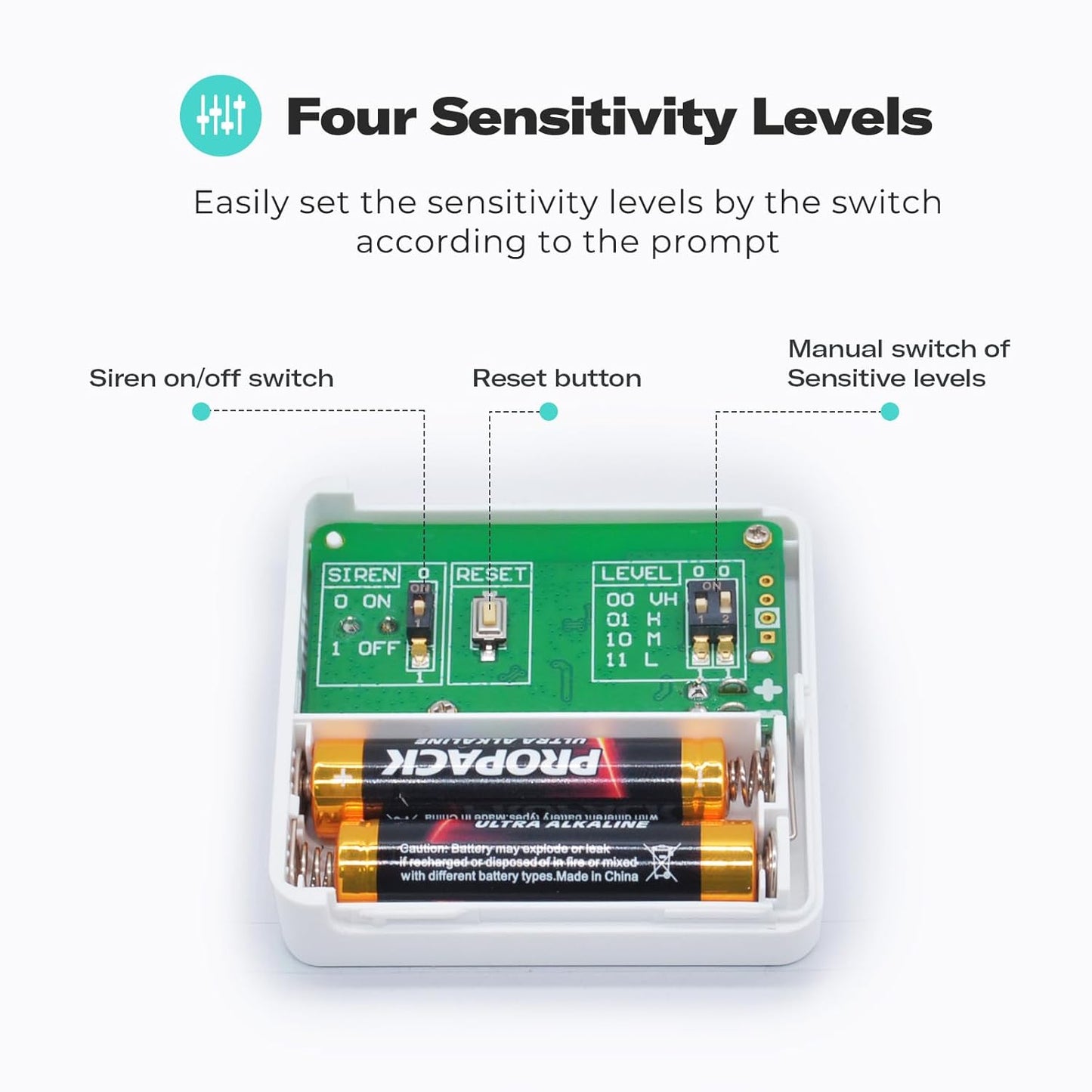 THIRDREALITY Zigbee Vibration Sensor 3 Pack with 110dB Alarm, Zigbee Hub Required,Adjustable Sensitivity, Work with SmartThings, Home Assistant via ZHA/Z2M and Echo Devices with Built-in Zigbee hub