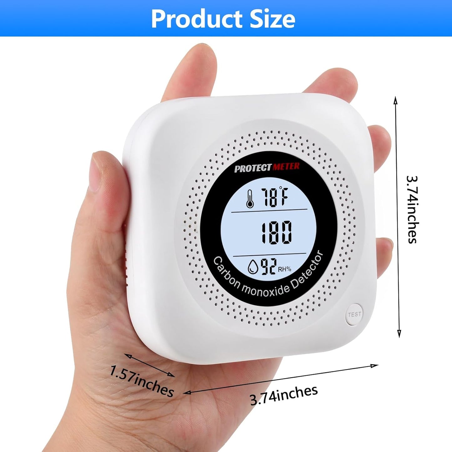Carbon Monoxide Detectors,3 Pack 3in1 Portable Carbon Monoxide detectors Plug in Wall for Travel, CO Alarm/Monitor for Home/Hotel Room/RV with AC Socket with Temperature & Humidity Detectors