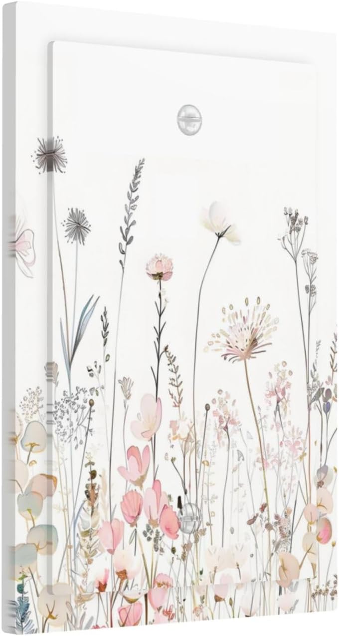 Floral Watercolor Wildflower Dandelion Plant Light Switch Cover Plate 1 Gang No Device Blank Electrical Wall Plates Faceplate Decorative Switch Plate for Farmhouse Bed Room Decor