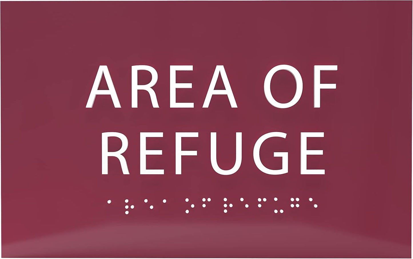 6" X4" Area of Refuge Sign - ADA Compliant Tactile Graphics Grade 2 Braille Text | Wall Mount Plastic Signs for Shopping Malls, Offices, Hotels, Schools, Apartments & Restaurants