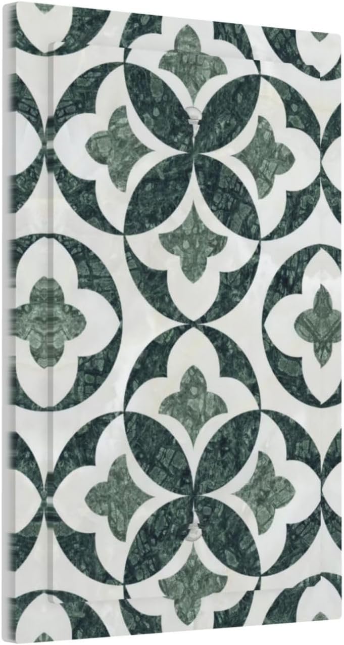 Green Luxury Modern Cubic Marble No Device Single Blank Decorative Light Switch Covers Electrical Faceplate Switch Plates for Bathroom Kitchen Home